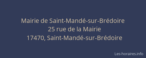Mairie de Saint-Mand&eacute;-sur-Br&eacute;doire