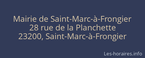 Mairie de Saint-Marc-à-Frongier