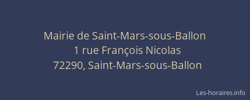 Mairie de Saint-Mars-sous-Ballon