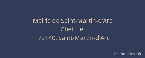 Mairie de Saint-Martin-d'Arc