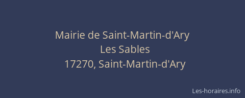 Mairie de Saint-Martin-d'Ary