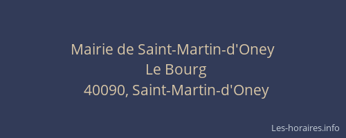 Mairie de Saint-Martin-d'Oney