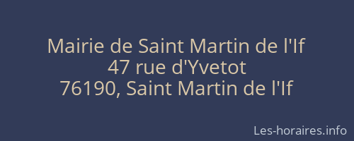 Mairie de Saint Martin de l'If