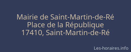 Mairie de Saint-Martin-de-Ré