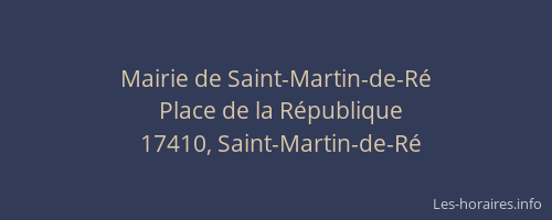 Mairie de Saint-Martin-de-Ré