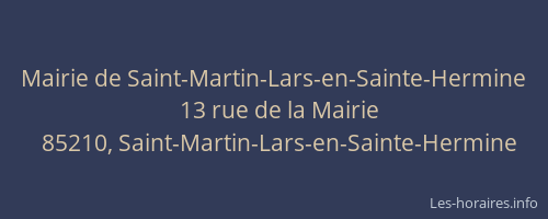 Mairie de Saint-Martin-Lars-en-Sainte-Hermine