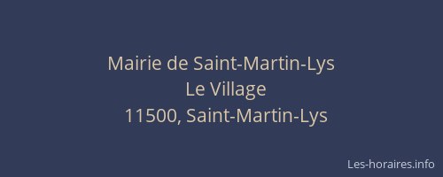 Mairie de Saint-Martin-Lys