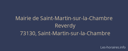 Mairie de Saint-Martin-sur-la-Chambre