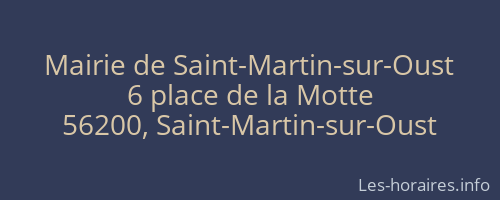 Mairie de Saint-Martin-sur-Oust