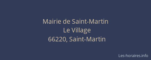 Mairie de Saint-Martin