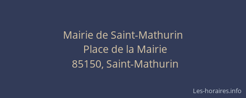 Mairie de Saint-Mathurin