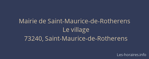 Mairie de Saint-Maurice-de-Rotherens
