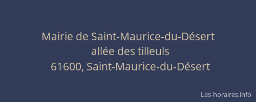 Mairie de Saint-Maurice-du-D&eacute;sert