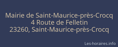 Mairie de Saint-Maurice-près-Crocq