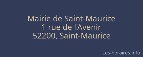 Mairie de Saint-Maurice