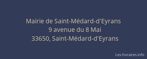 Mairie de Saint-M&eacute;dard-d'Eyrans