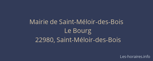 Mairie de Saint-M&eacute;loir-des-Bois