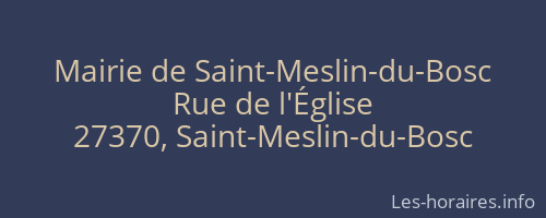 Mairie de Saint-Meslin-du-Bosc