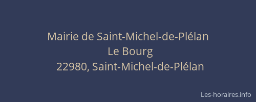 Mairie de Saint-Michel-de-Pl&eacute;lan