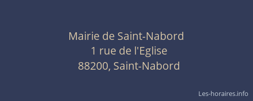 Mairie de Saint-Nabord