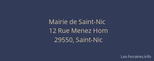Mairie de Saint-Nic