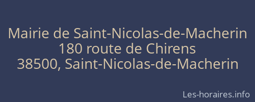 Mairie de Saint-Nicolas-de-Macherin