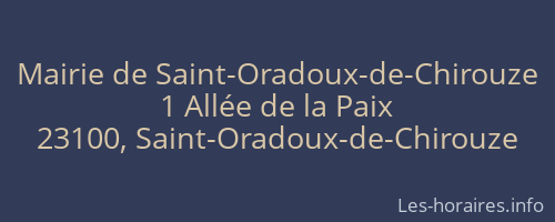 Mairie de Saint-Oradoux-de-Chirouze