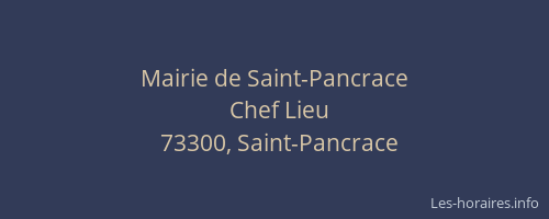 Mairie de Saint-Pancrace