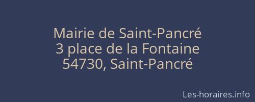 Mairie de Saint-Pancré