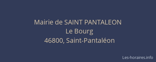 Mairie de SAINT PANTALEON