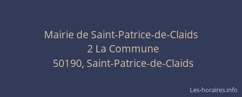 Mairie de Saint-Patrice-de-Claids