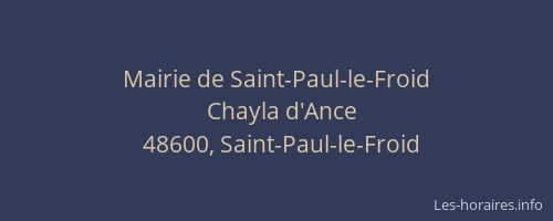 Mairie de Saint-Paul-le-Froid