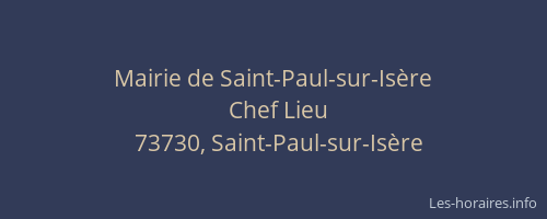 Mairie de Saint-Paul-sur-Is&egrave;re