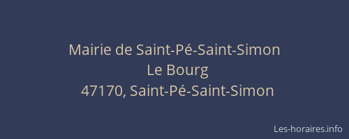 Mairie de Saint-P&eacute;-Saint-Simon
