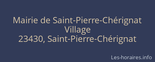 Mairie de Saint-Pierre-Chérignat