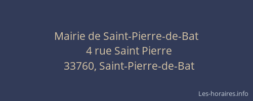 Mairie de Saint-Pierre-de-Bat
