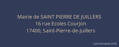 Mairie de SAINT PIERRE DE JUILLERS