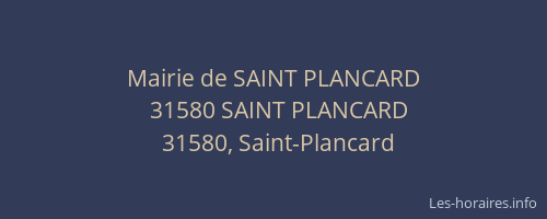 Mairie de SAINT PLANCARD