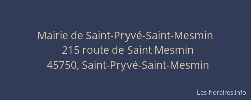Mairie de Saint-Pryv&eacute;-Saint-Mesmin