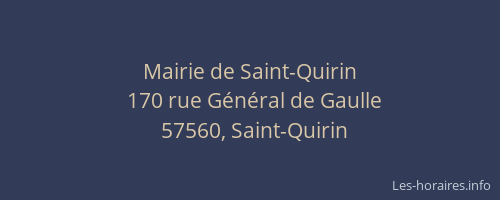 Mairie de Saint-Quirin