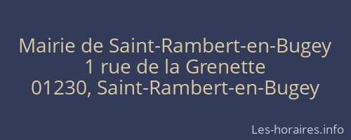Mairie de Saint-Rambert-en-Bugey