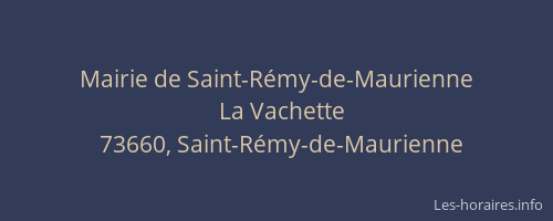 Mairie de Saint-R&eacute;my-de-Maurienne