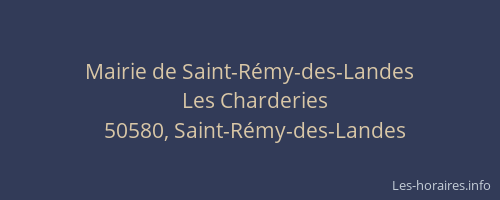 Mairie de Saint-R&eacute;my-des-Landes