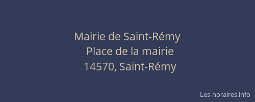 Mairie de Saint-R&eacute;my