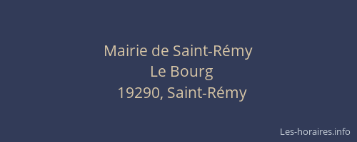 Mairie de Saint-R&eacute;my