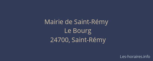 Mairie de Saint-R&eacute;my