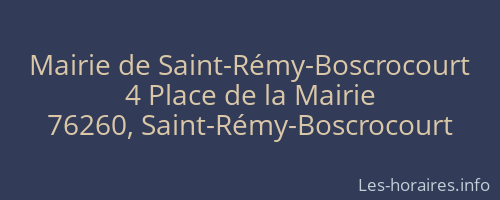 Mairie de Saint-Rémy-Boscrocourt