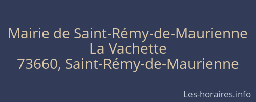 Mairie de Saint-Rémy-de-Maurienne