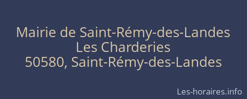Mairie de Saint-Rémy-des-Landes