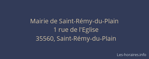 Mairie de Saint-Rémy-du-Plain